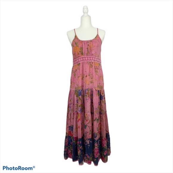 Dresses & Skirts - 100% Cotton Boho Floral Ruffle Tiered Maxi Dress